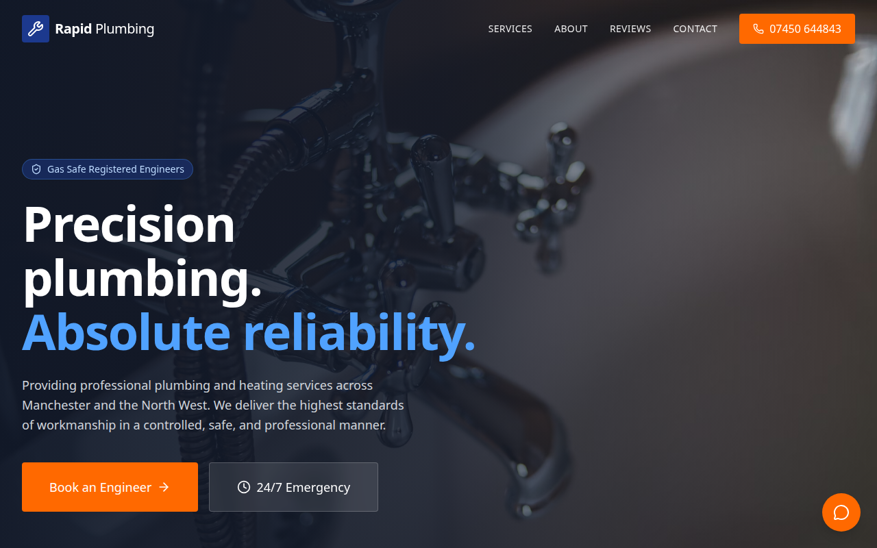 Rapid Plumbing website preview