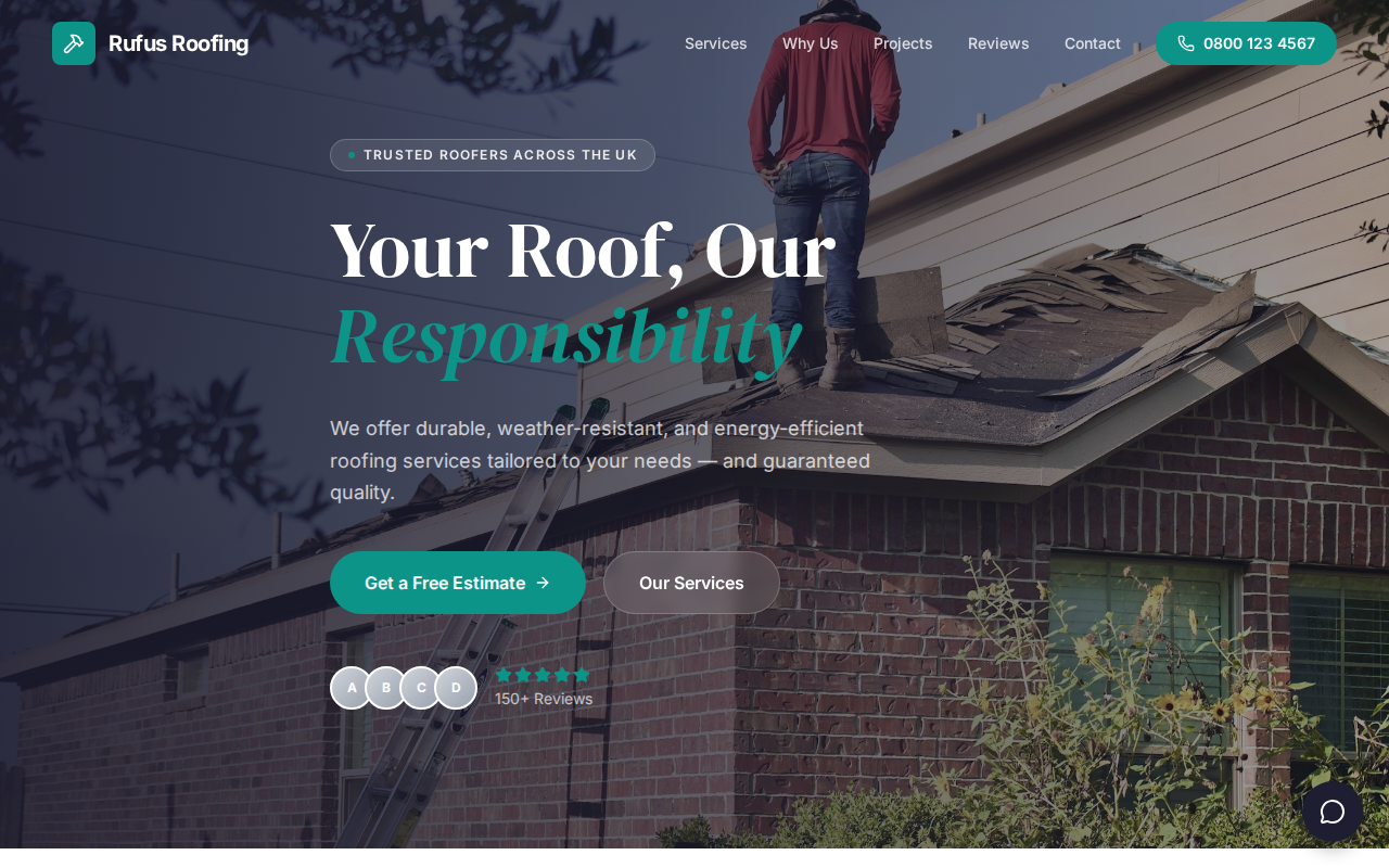 Rufus Roofing website preview